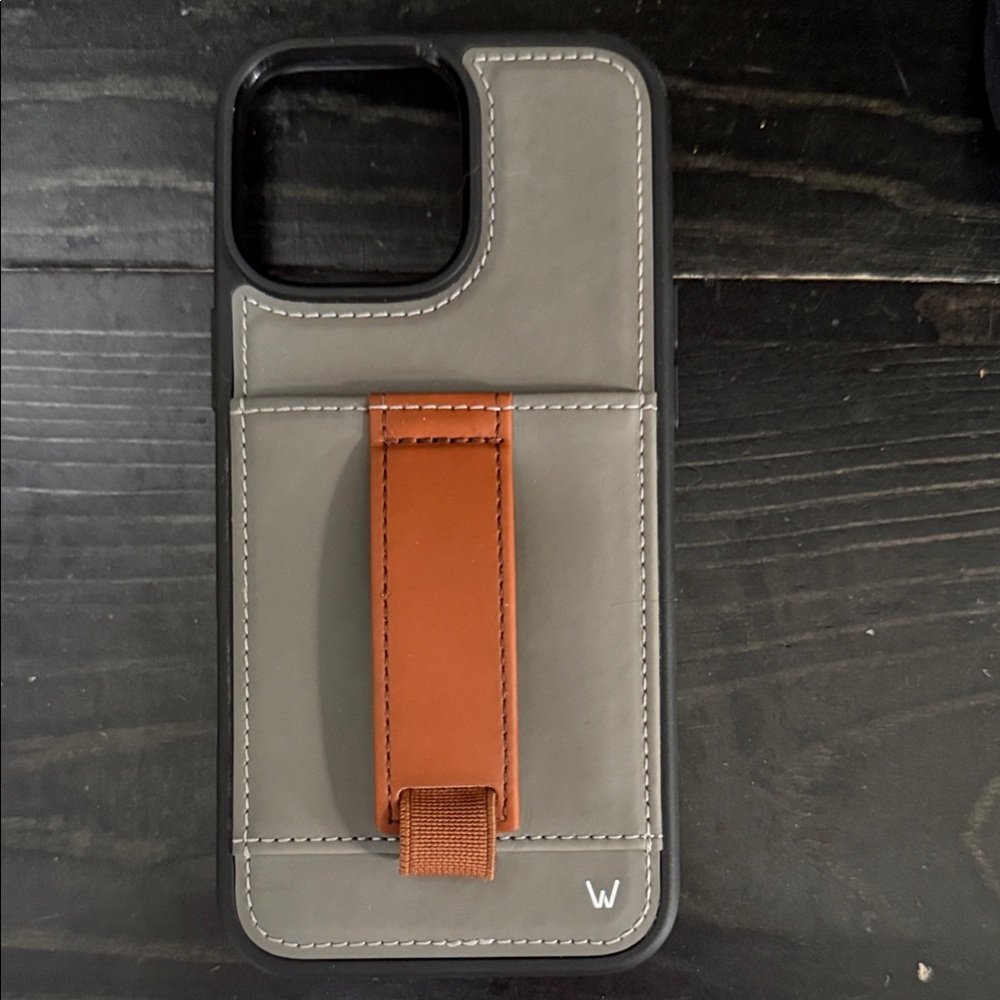 Wallis Gray and Tan Phone Case with Strap